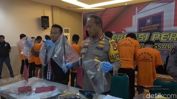 Polrestabes Makassar merilis kasus penyerangan sekretariat mahasiswa di kampus UIM.