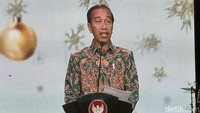 Presiden Jokowi mengajak seluruh umat Kristiani mewaspadai ancaman politik global yang menyebabkan sejumlah perpecahan hingga peperangan (Foto: Faiq Azmi/detikJatim))