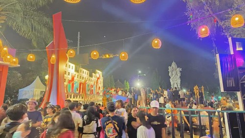 Suasana di Denpasar Festival 2023 pada beberapa waktu lalu di kawasan Patung Catur Muka Denpasar, Bali