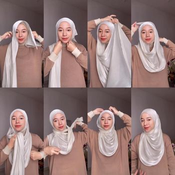 Tutorial hijab pashmina silk