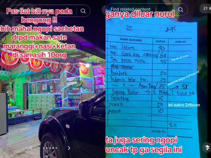 Getok harga di warkop Puncak