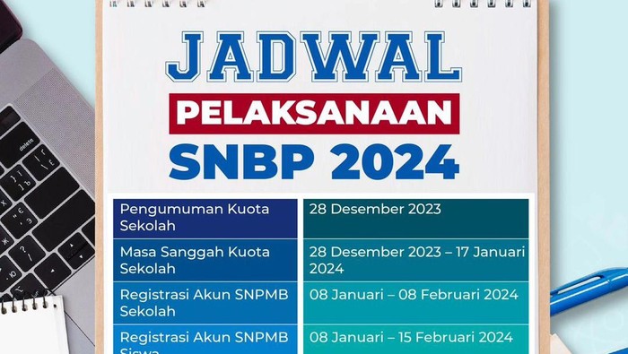 Informasi jadwal pelaksanaan SNBP 2024.