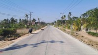 Ini adalah jalan ruas Simpang Randu-Seputih Surabaya, Lampung Tengah. Bagian jalanan ini juga dikunjungi Presiden Jokowi pada tanggal 5 Mei lalu. Jalanan ini menghubungkan jalan lintas tengah dan lintas timur Sumatera sehingga menjadi jalur utama logistik, menghubungkan kabupaten di Lampung Tengah, di Lampung Timur, kabupaten Pringsewu dan Kota Metro. Jalur ini juga penting untuk akses budidaya udang. Dok. DBMBK Lampung