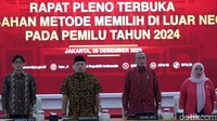 Hasyim melanjutkan, berdasarkan Surat Konsulat Jenderal RI di Hong Kong bahwa pemerintah setempat tidak merekomendasikan untuk mengadakan pemungutan suara dengan alasan keamanan. Hasilnya, dari metode 9 Pos dan 31 TPSLN berubah menjadi 36 Pos dan 4 TPSLN dengan total jumlah 164.691 pemilih.