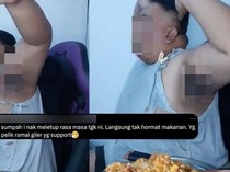 Jijik! Konten Kreator Mukbang Pamer Ketiak Saat Makan, Dikecam Netizen