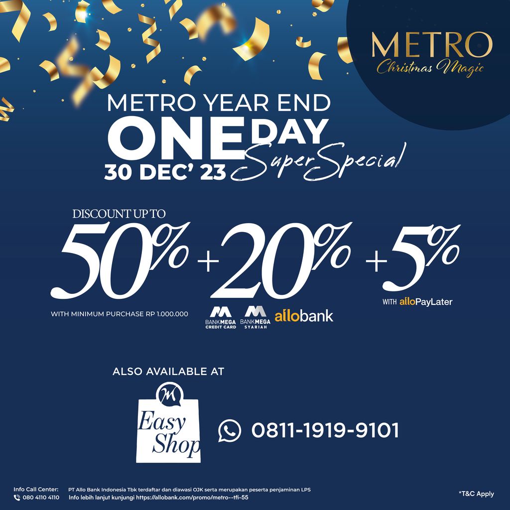 Promo diskon Metro Year End One Day Super Special. (Dok. Metro)