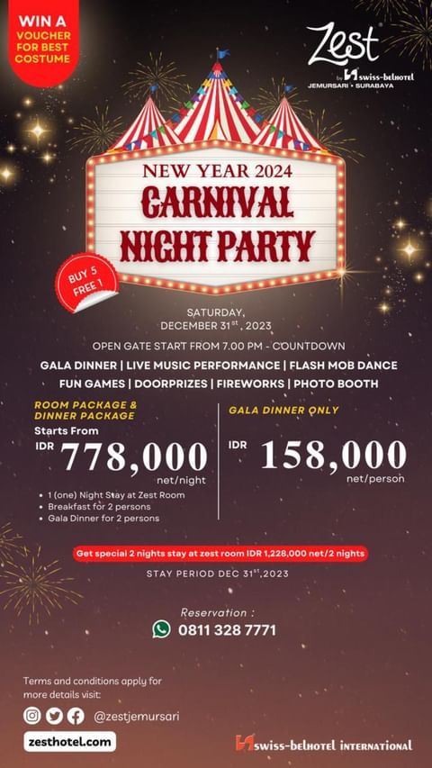 Promo tahun baru Zest Jemursari Surabaya.