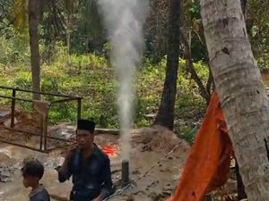DLH hingga ESDM Jatim Akan Cek Semburan Air Setinggi 20 Meter di Pamekasan