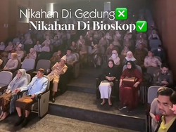 Pengantin Viral Gelar Resepsi Pernikahan Unik bak di Bioskop