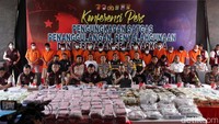 Kasatgas Penanggulangan Penyalahgunaan dan Peredaran Gelap Narkoba, Irjen Asep Edi Suheri memaparkan capaian satgas dalam konferensi pers di Mabes Polri, Kebayoran Baru, Jakarta Selatan, Jumat (29/12/2023).