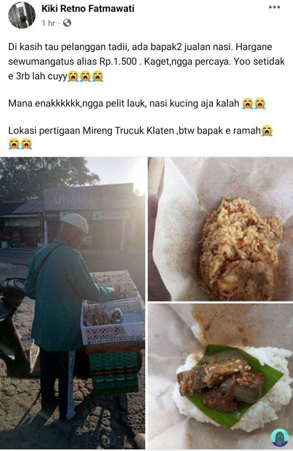 Bikin Iba! Kakek Ini Jualan Nasi Bungkus Keliling Harganya Hanya Rp 1.500