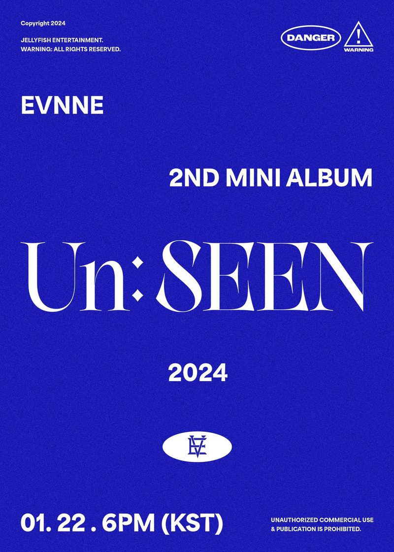Poster comeback EVNNE dengan album mini kedua Un; SEEN.