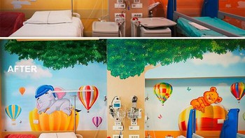 “Ketika saya menyusun proyek Rumah Sakit Dicat, saya berpikir bahwa karya tersebut harus dibuat hanya dengan sumbangan yang bekerja sama dengan organisasi nirlaba, yayasan, perusahaan, dan sponsor agar tidak membuat layanan kesehatan dan rumah sakit menghabiskan satu sen pun. Hal ini memungkinkan kami untuk membentuk tim hebat setiap saat yang ingin tetap dekat dengan warna dan seni kepada pasien dan dokter.” ujarnya. Foto: Instagram/ospedalidipinti/