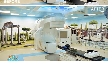 Silvio mengatakan setiap rumah sakit memiliki tema yang berbeda. Saat dia membuat karya untuk bagian pediatrik, dia memikirkan aspek penting yaitu bagaimana dokter bisa mendapatkan kepercayaan anak selama perawatan dan terapi. Ketika hal ini terjadi, maka terciptalah interaksi dengan lingkungan sekitar dan anak lebih percaya diri mendengarkan indikasi dokter untuk menjalani terapi, sehingga menyampaikan pesan ketenangan juga kepada orang tua. Foto: Instagram/ospedalidipinti/