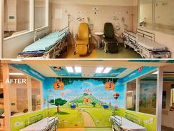 Foto Sebelum dan Sesudah Rumah Sakit Dihiasi Mural, Bikin Takjub