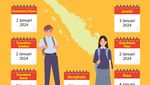 Infografis: Jadwal Masuk Sekolah Semester Genap 2023/2024 di 38 Provinsi