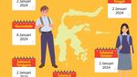 Infografis: Jadwal Masuk Sekolah Semester Genap 2023/2024 di 38 Provinsi