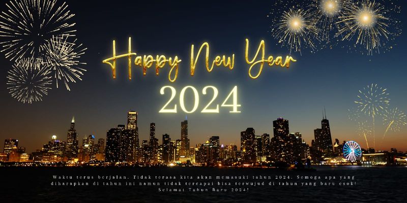 Kartu Ucapan Tahun Baru 2024 Bahasa Indonesia Simple
