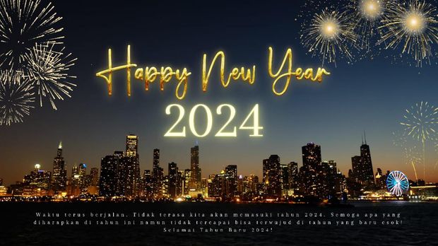 Kartu Ucapan Tahun Baru 2024 Bahasa Indonesia Simple