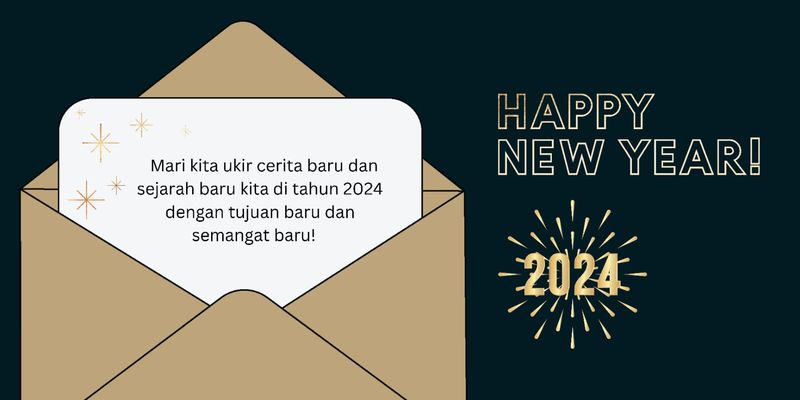 Kartu Ucapan Tahun Baru 2024 Bahasa Indonesia Simple