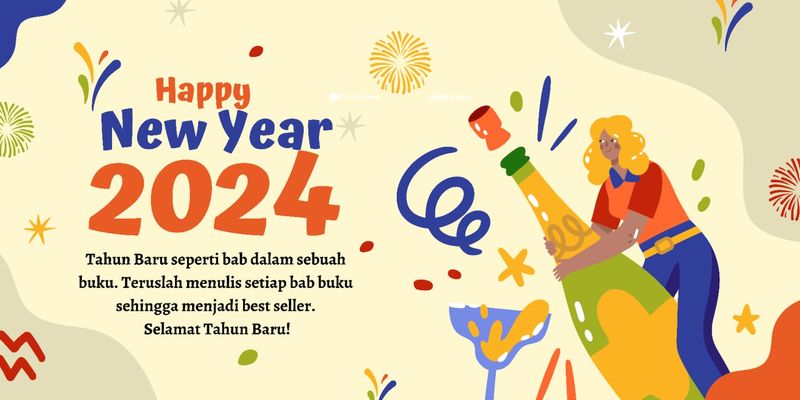 Kartu Ucapan Tahun Baru 2024 Bahasa Indonesia Simple
