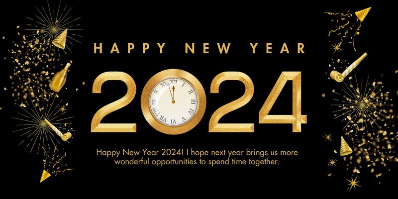 Kartu Ucapan Tahun Baru 2024 Bahasa Inggris Unik