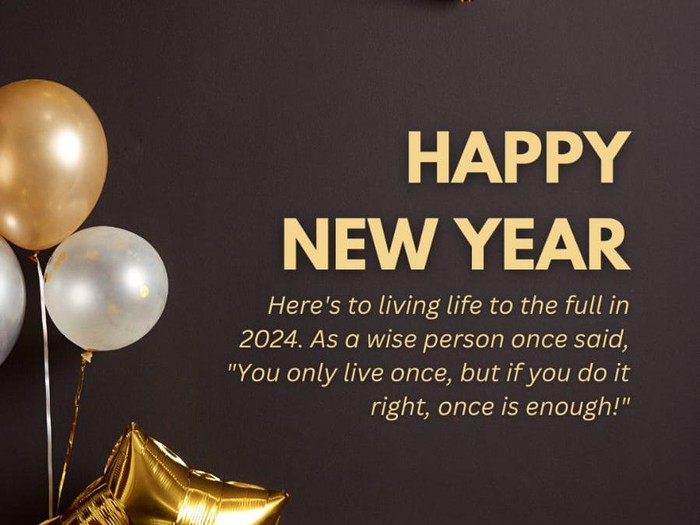 Kartu Ucapan Tahun Baru 2024 Bahasa Inggris Unik