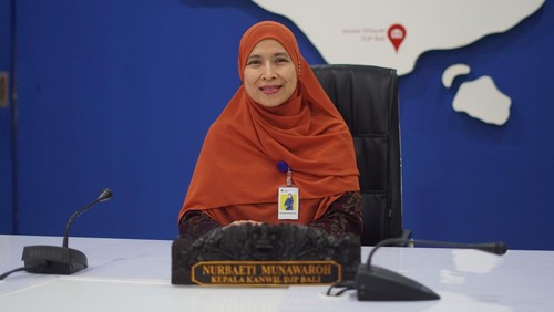 Kepala Kanwil DJP Bali Nurbaeti Munawaroh di Denpasar, Bali, Kamis (28/12/2023).