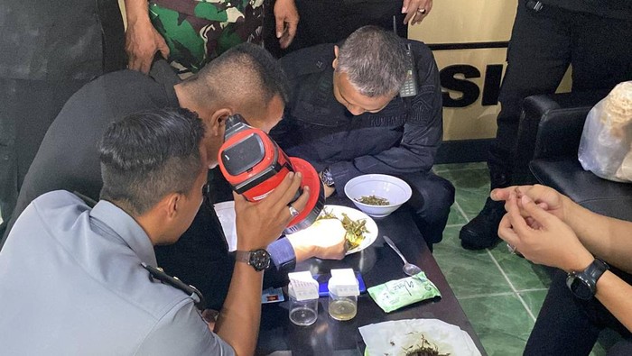 Petugas Lapas Narkotika Samarinda saat menggagalkan penyelundupan ganja.