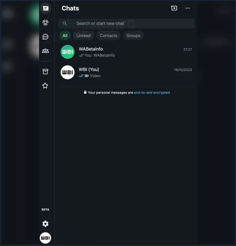 Tampilan baru WhatsApp Web Dark Mode