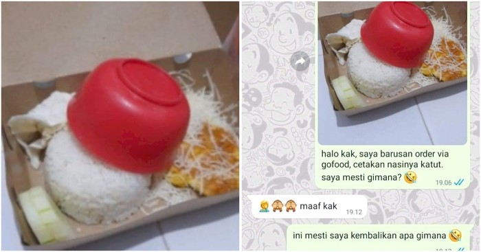 Kocak! Beli Ayam Geprek Via Ojol Dapat Bonus Mangkuk
