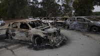 Serangan 7 Oktober menandai kecamuk perang Israel-Hamas di tahun 2023. Hamas menghujani Israel dengan ribuan roket. Ada sekitar 1.400 orang Israel tewas dan 4.562 lainnya terluka. AP/Ohad Zwigenberg