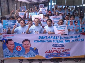 Komunitas Futsal di Jakarta Gabung Gaspoll Bro, Dukung Prabowo-Gibran