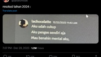 Oh jadi resolusinya mau sendiri aja ternyata. Foto: (Twitter).