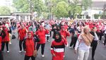 Ratusan Emak-emak Ikut Senam di Markas Pemenangan Ganjar-Mahfud