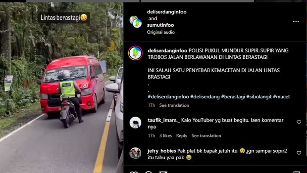 Viral polisi hadang minibus yang lawan arah.