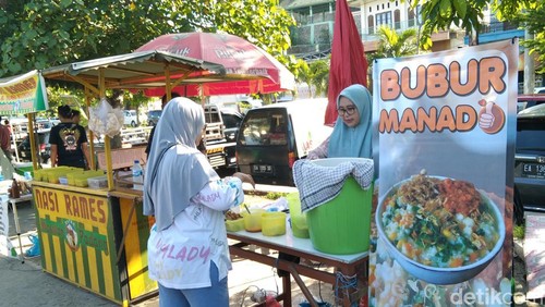 Berburu kuliner dan jajanan nusantara di Taman Amahami Kota Bima NTB, Minggu (31/10/2023). (Rafiin Uki/detikBali)