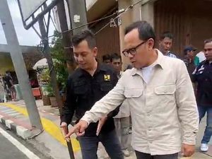 Bima Cek Proyek Perbaikan Saluran Air di Jembatan Otista Bogor