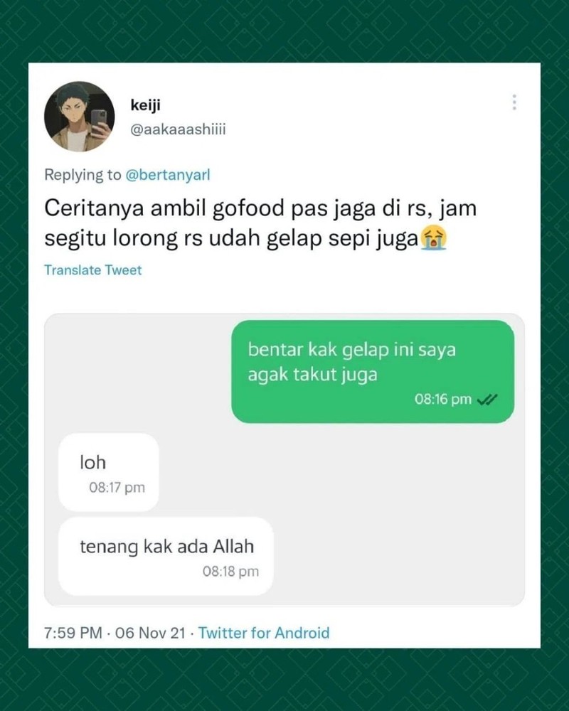 Kumpulan chat horor ojol namun kocak ini bakal menghibur kamu yang sedang cemberut. Jadi abang ojol memang harus pemberani ya ternyata.