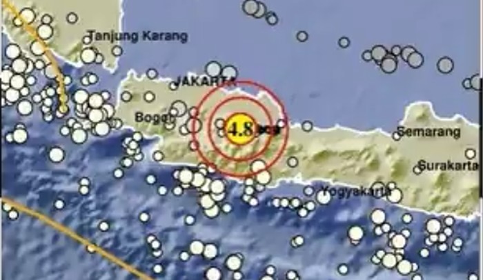 Gempa mengguncang Kabupaten Sumedang, Jawa Barat dengan Magnitudo 4,8M.( X media @infoBMKG)