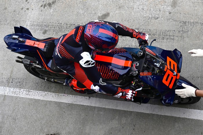 Marc Marquez di tes MotoGP Valencia 2023.