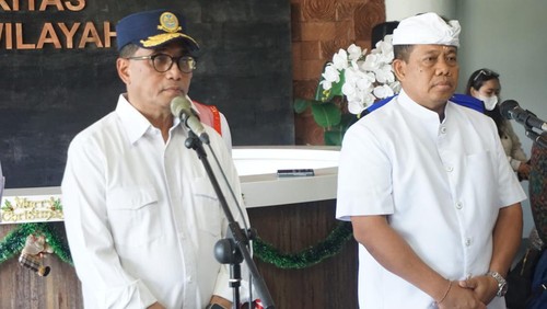 Menteri Perhubungan Budi Karya Sumadi di Bandara I Gusti Ngurah Rai, Badung, Bali, Minggu (31/12/2023).