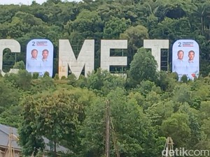 Babak Baru Spanduk Prabowo-Gibran di Monumen Welcome To Batam