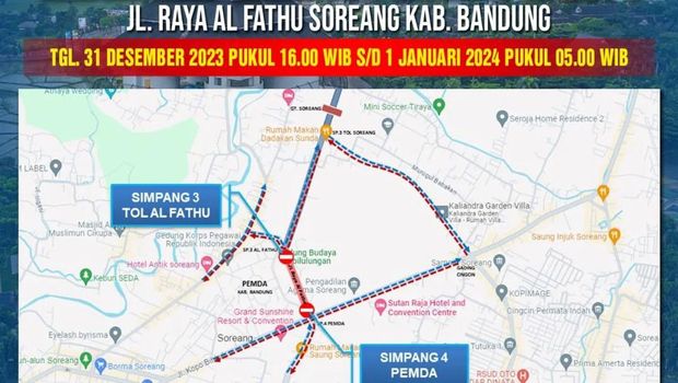 Skema rekayas lalin di Jalan Raya Al Fathu Soreang