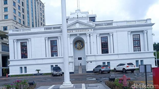Suasana Gedung Bank Indonesia Sumatera Utara (Sumut) di Jalan Balai Kota, Kecamatan Medan Barat, Kota Medan. (Goklas Wisely/detikSumut).