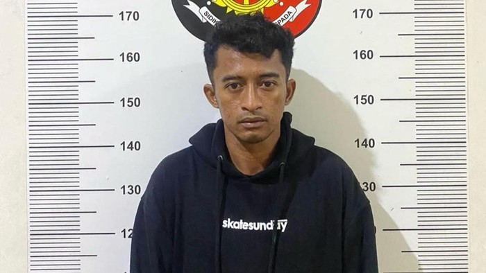 Tampang Andi Mahmud pelaku penembak Ferri Ardiansyah ditangkap.