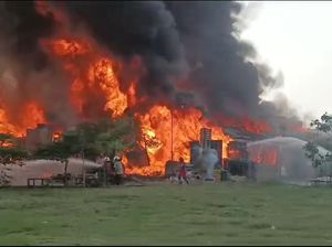 Kebakaran Gudang Palet Surabaya Diduga Dipicu Kembang Api