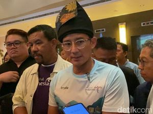 Spanduk Prabowo-Gibran di Monumen Welcome To Batam, Sandiaga Bilang Begini