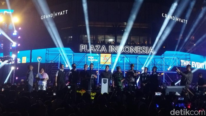 Pj Gubernur DKI Heru Budi di Bundaran HI (Fadil/detikcom).