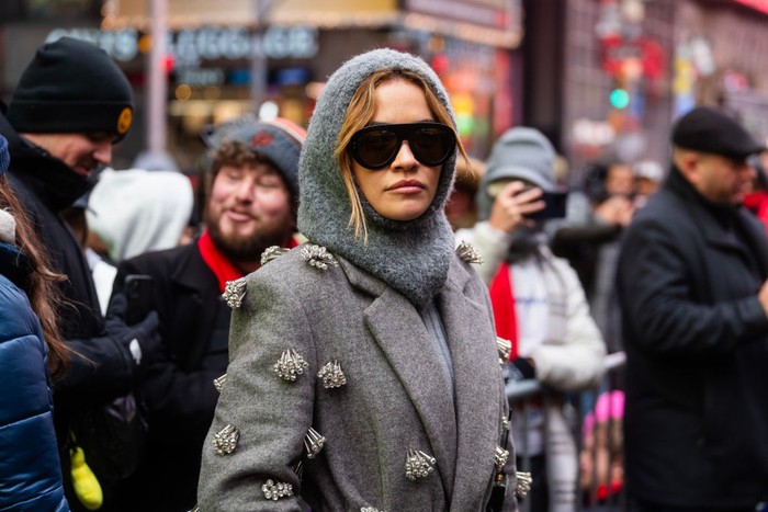 NEW YORK, NEW YORK - DECEMBER 31: Rita Ora is seen in Times Square on December 31, 2023 in New York City. (Photo by Gotham/Getty Images)